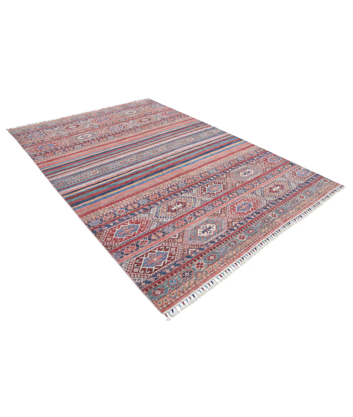 Afghan Khurjeen Rug 6'8" x 9'7" Hand-Knotted | No. AT570810