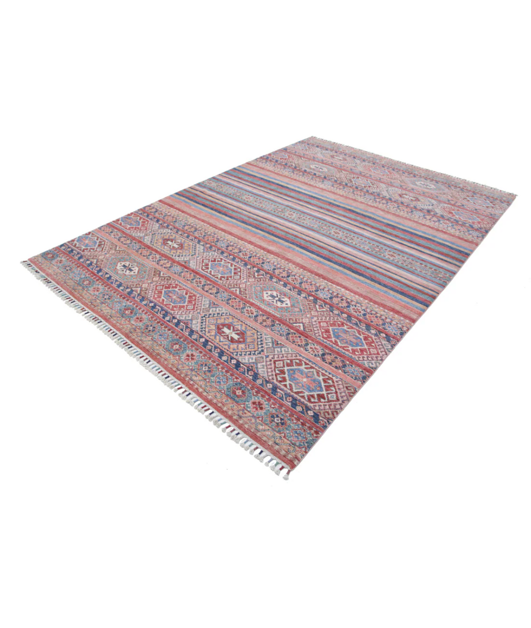 Afghan Khurjeen Rug 6'8" x 9'7" Hand-Knotted | No. AT570810