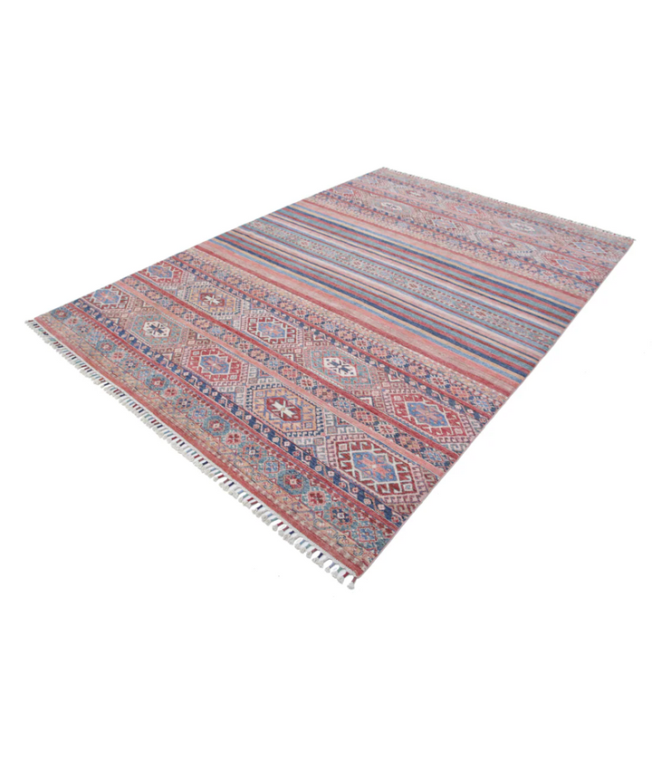 Afghan Khurjeen Rug 6'8" x 9'7" Hand-Knotted | No. AT570810