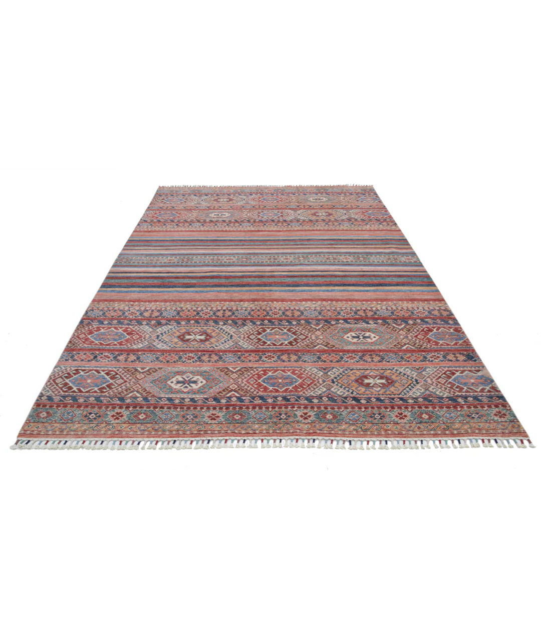 Afghan Khurjeen Rug 6'8" x 9'7" Hand-Knotted | No. AT570810