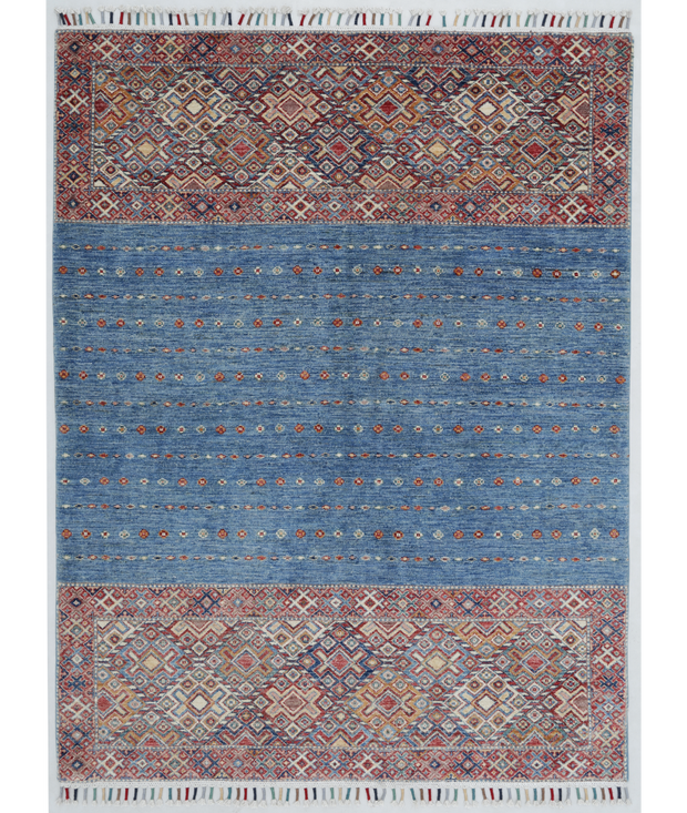 Hand Knotted Khurjeen Wool Rug 5'  0" x 6'  7" - No. AT33005