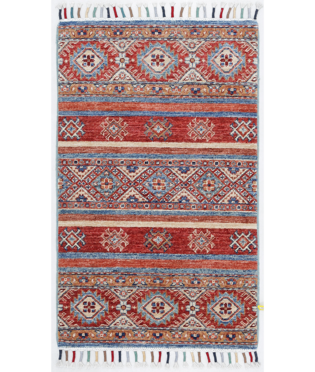 Hand Knotted Khurjeen Wool Rug 1'  11" x 3'  2" - No. AT13208