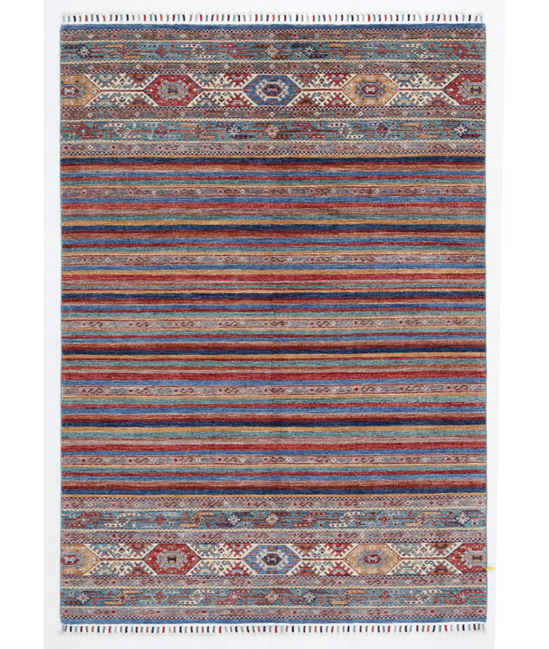 Hand Knotted Khurjeen Wool Rug 5'  8" x 8'  0" - No. AT38761