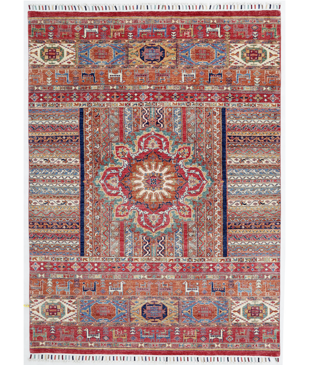 Hand Knotted Khurjeen Wool Rug 5'  8" x 7'  10" - No. AT70396