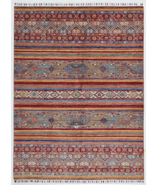 Hand Knotted Khurjeen Wool Rug 5'  6" x 7'  8" - No. AT46849