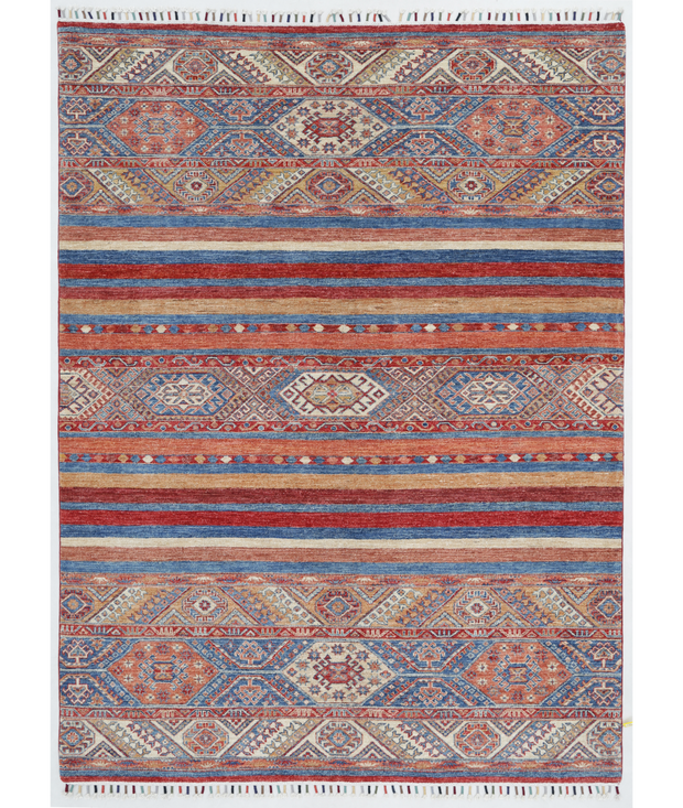 Hand Knotted Khurjeen Wool Rug 5'  9" x 7'  9" - No. AT98314