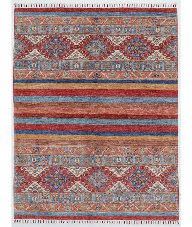 Hand Knotted Khurjeen Wool Rug 5'  0" x 6'  6" - No. AT97400