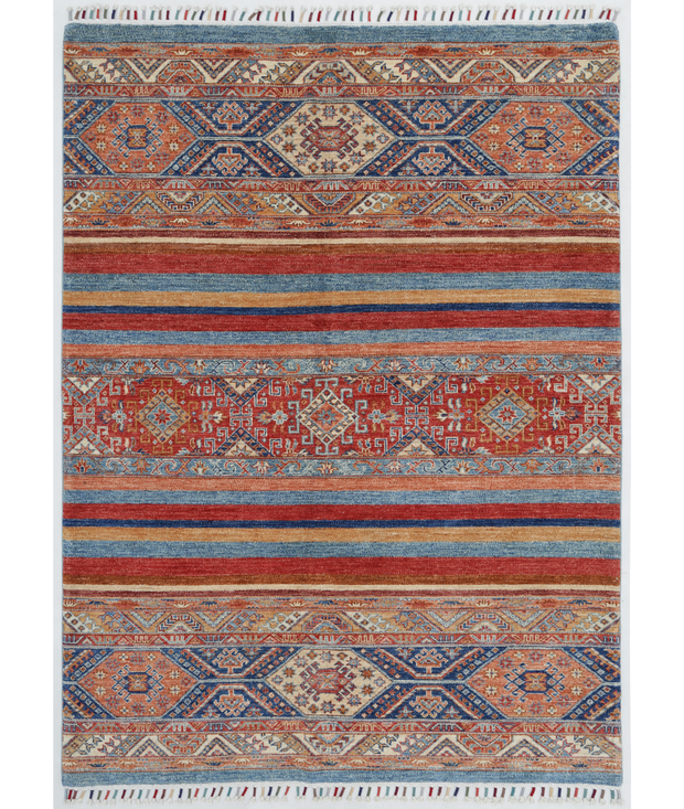 Hand Knotted Khurjeen Wool Rug 4'  10" x 6'  9" - No. AT89656
