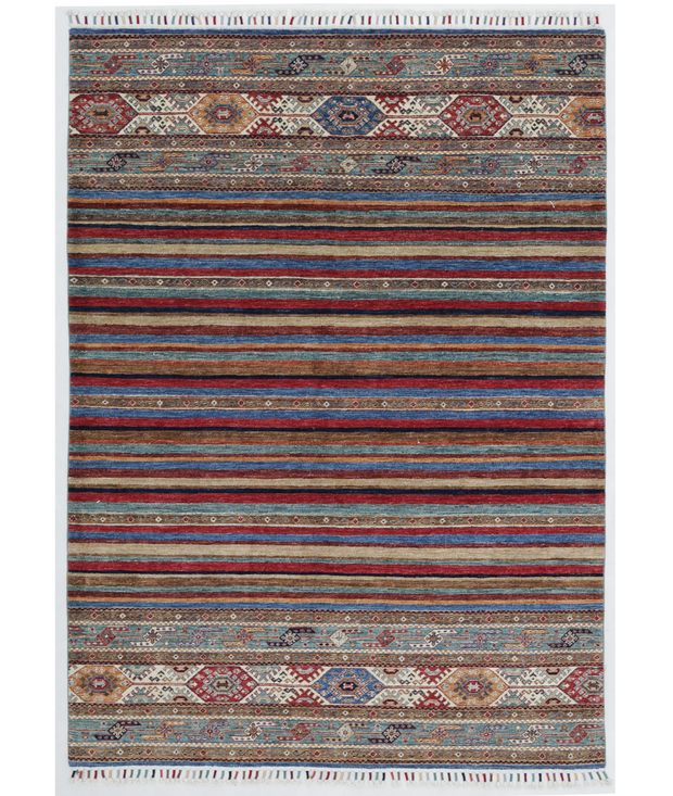 Hand Knotted Khurjeen Wool Rug 5'  7" x 7'  9" - No. AT23490
