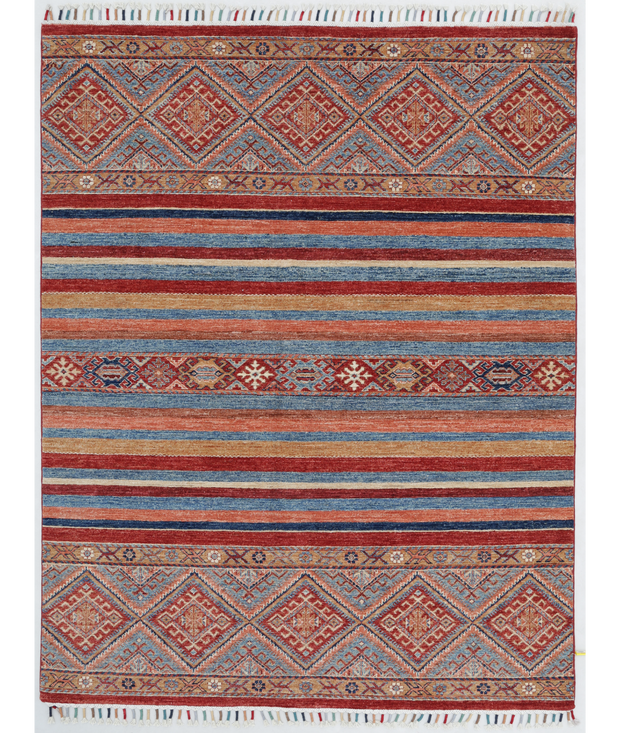 Hand Knotted Khurjeen Wool Rug 4'  10" x 6'  4" - No. AT96161