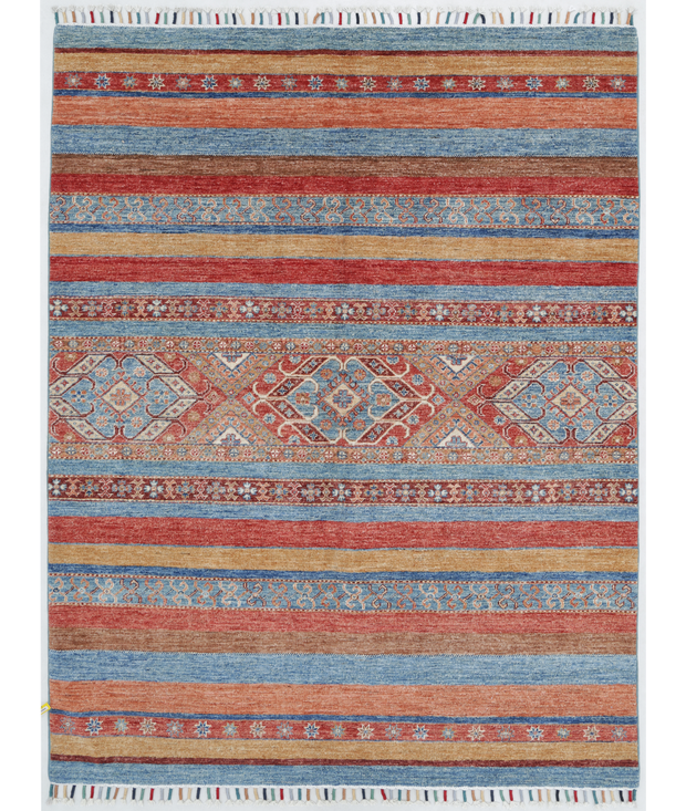 Hand Knotted Khurjeen Wool Rug 4'  10" x 6'  3" - No. AT35764
