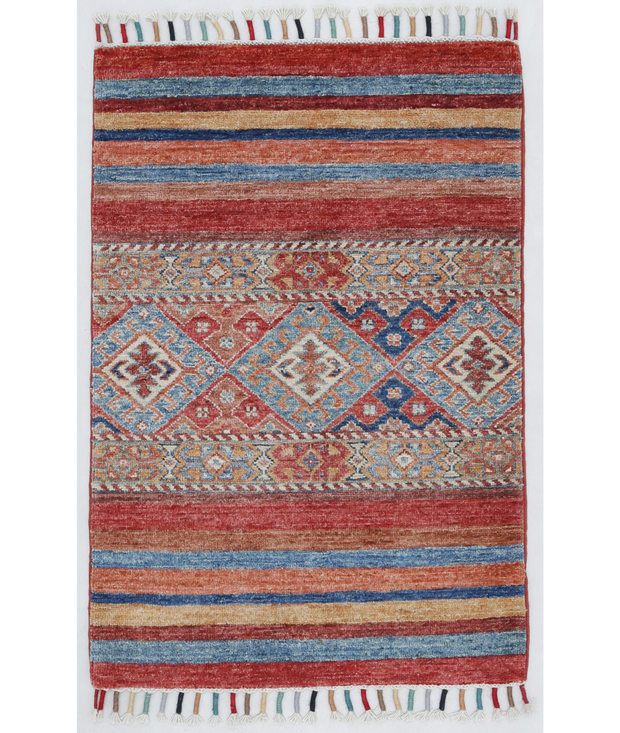 Hand Knotted Khurjeen Wool Rug 1'  11" x 2'  11" - No. AT51918