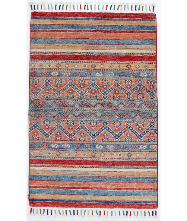Hand Knotted Khurjeen Wool Rug 2'  7" x 4'  0" - No. AT74367