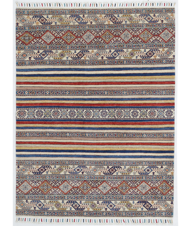 Hand Knotted Khurjeen Wool Rug 5'  0" x 6'  6" - No. AT70445