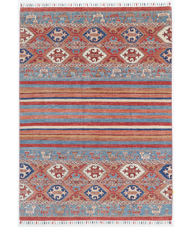 Hand Knotted Khurjeen Wool Rug 5'  9" x 8'  0" - No. AT35960