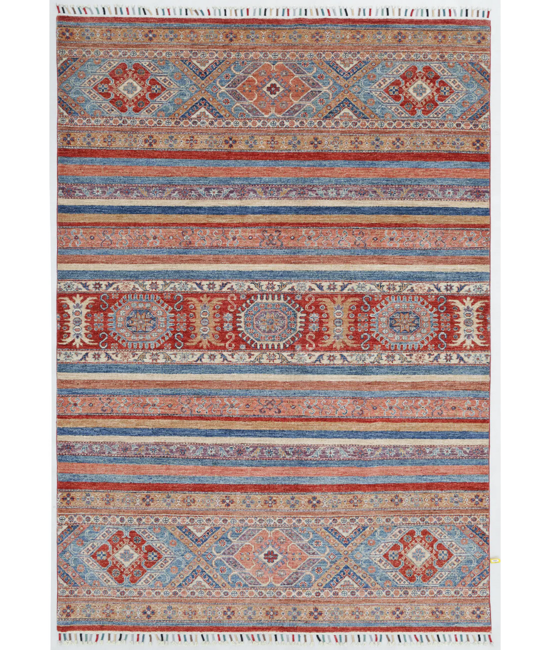 Afghan Khurjeen Rug 5' 8" x 7' 11" Hand-Knotted