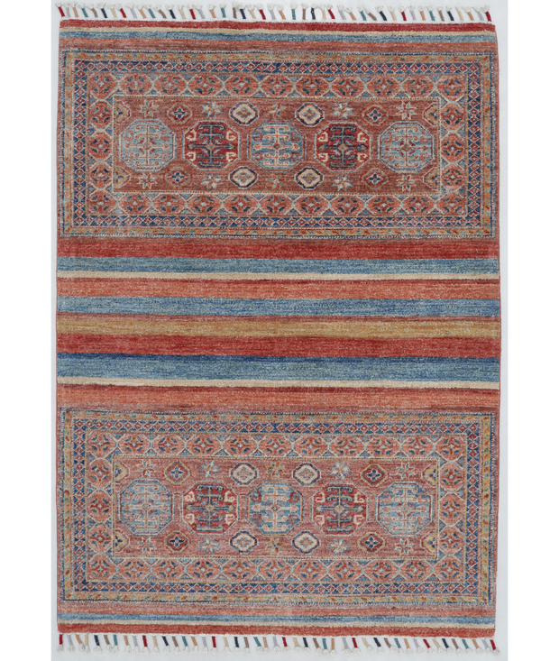 Hand Knotted Khurjeen Wool Rug 3'  6" x 4'  9" - No. AT80117