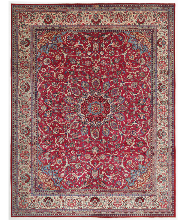 Hand Knotted Mahal Wool Rug 10'  6" x 13'  7" - No. AT27009
