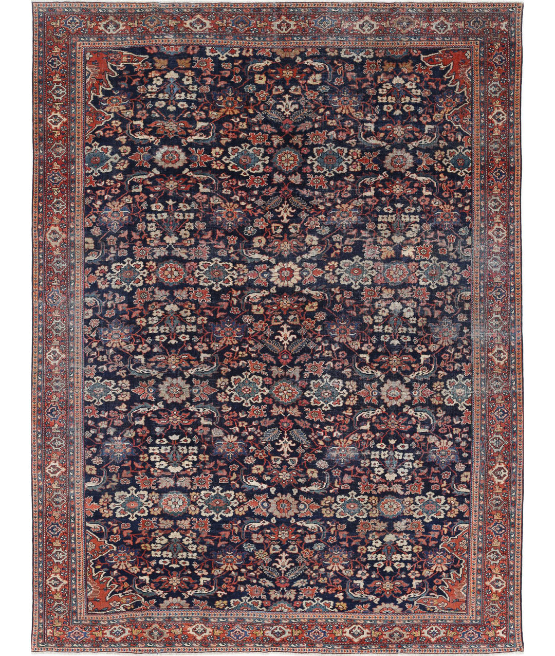 Hand Knotted Antique Oriental Mahal Wool Rug 8' 6" x 11' 6" - No. AT58685