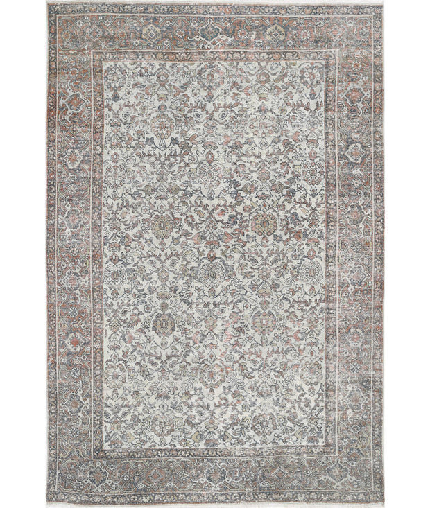 Hand Knotted Antique Oriental Mahal Wool Rug 7' 0" x 10' 5" - No. AT43451
