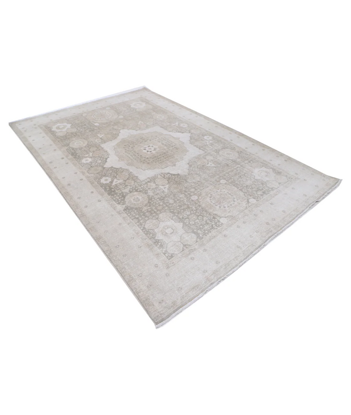 Hand Knotted Mamluk Wool Rug 6' 6" x 9' 6" - No. AT12489