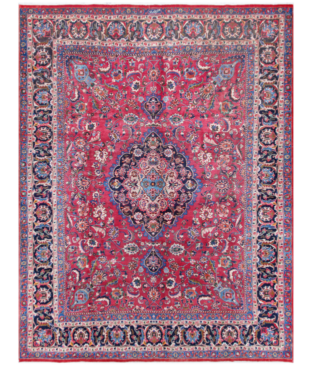 Hand Knotted Mashad Wool Rug 9'  7" x 12'  3" - No. AT16249