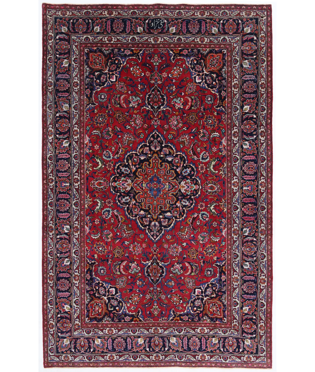 Hand Knotted Mashad Wool Rug 6'  8" x 10'  7" - No. AT55279