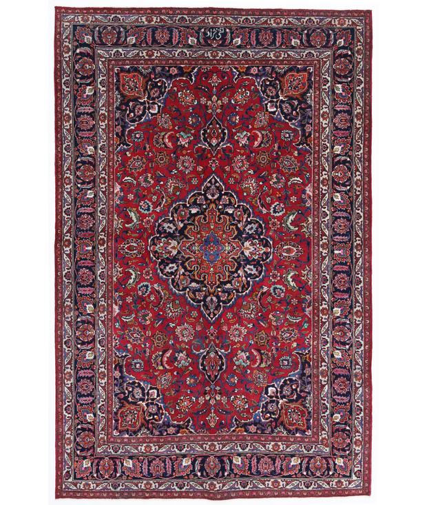 Hand Knotted Mashad Wool Rug 6'  8" x 10'  6" - No. AT32054
