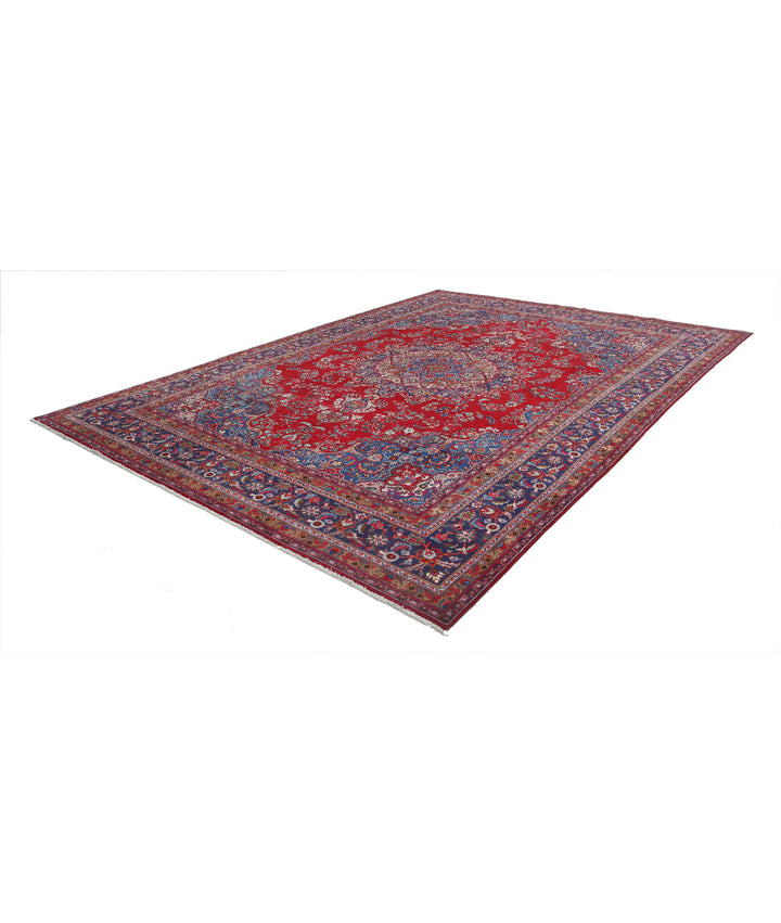 Afghan Mashad Rug 9' 5" x 13' 4" Hand-Knotted | No. AT46024