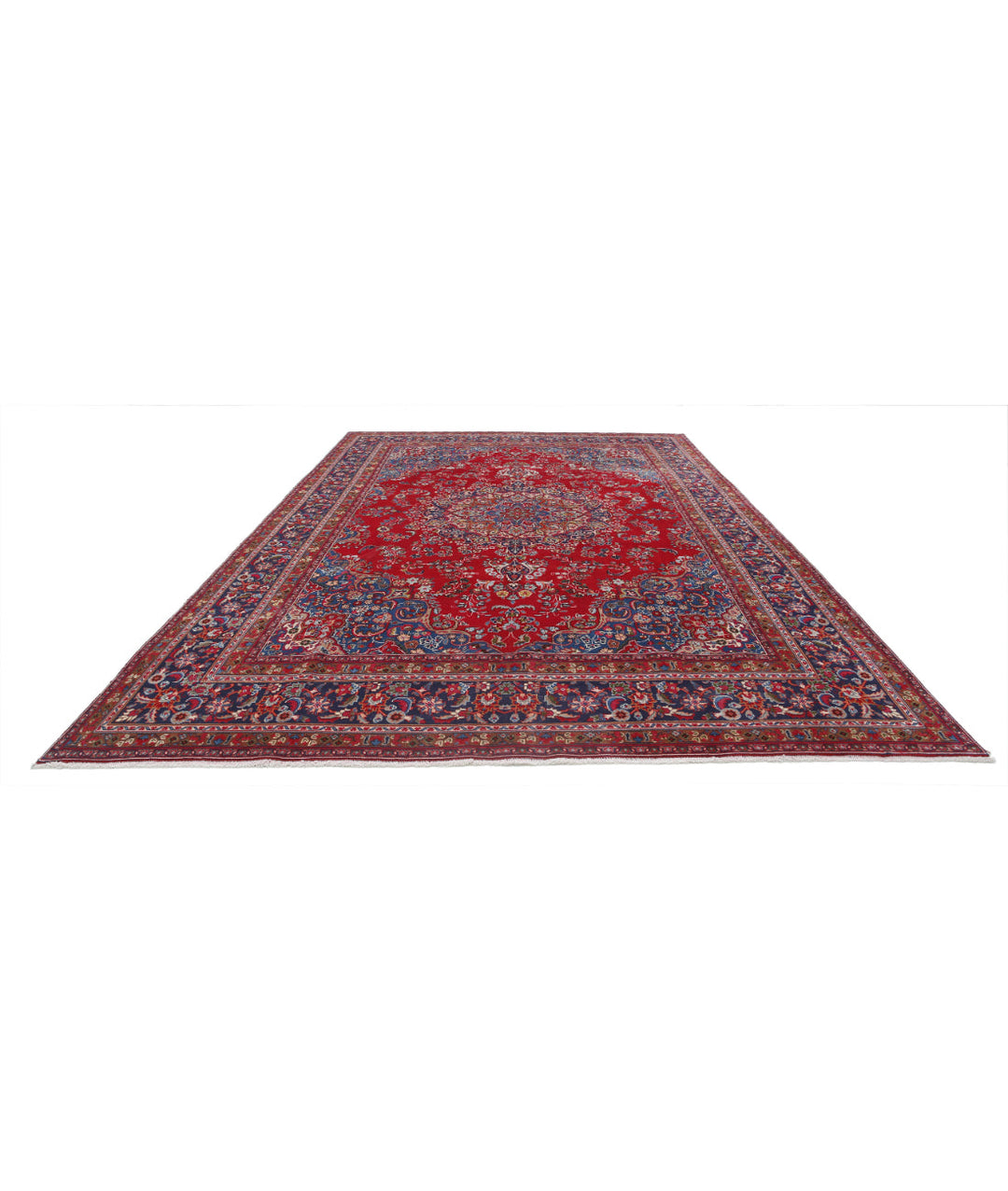 Afghan Mashad Rug 9' 5" x 13' 4" Hand-Knotted | No. AT46024