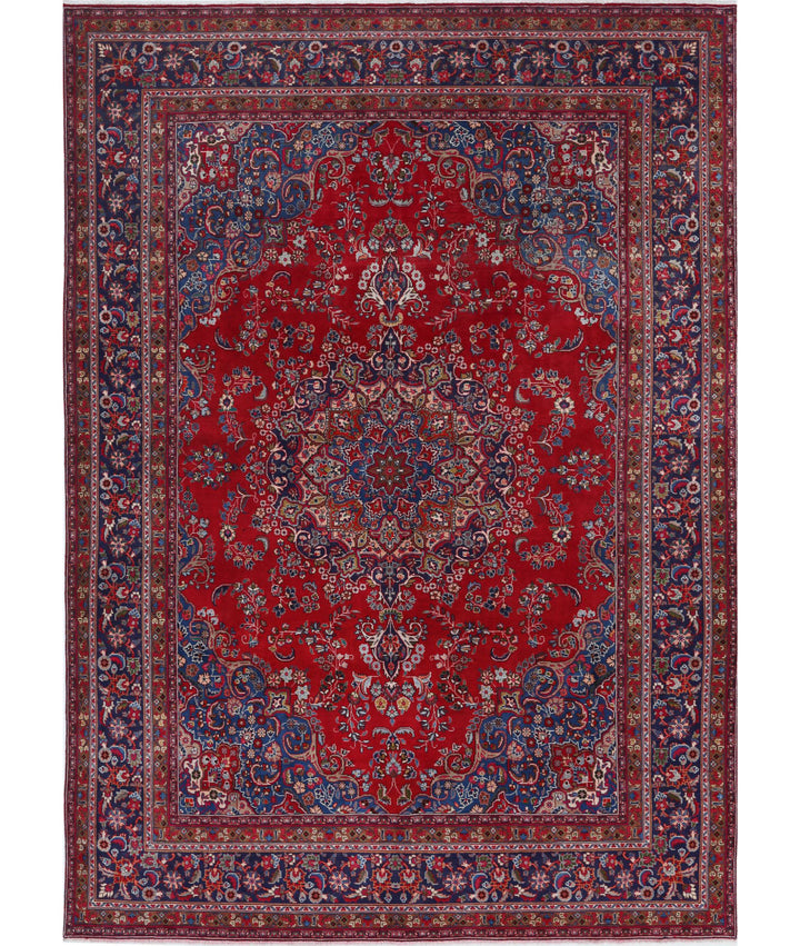 Afghan Mashad Rug 9' 5" x 13' 4" Hand-Knotted | No. AT46024