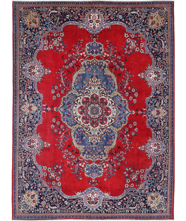 Hand Knotted Oriental Mashad Wool Rug 10' 7" x 13' 7" - No. AT15259