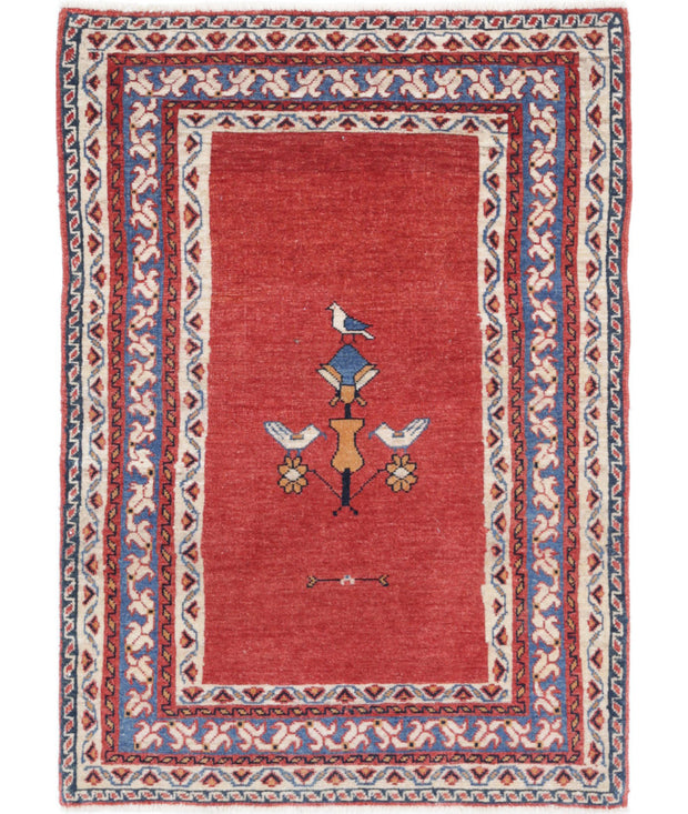 Hand Knotted Oriental Gabbeh Wool Rug 2' 4" x 3' 6" - No. AT15497