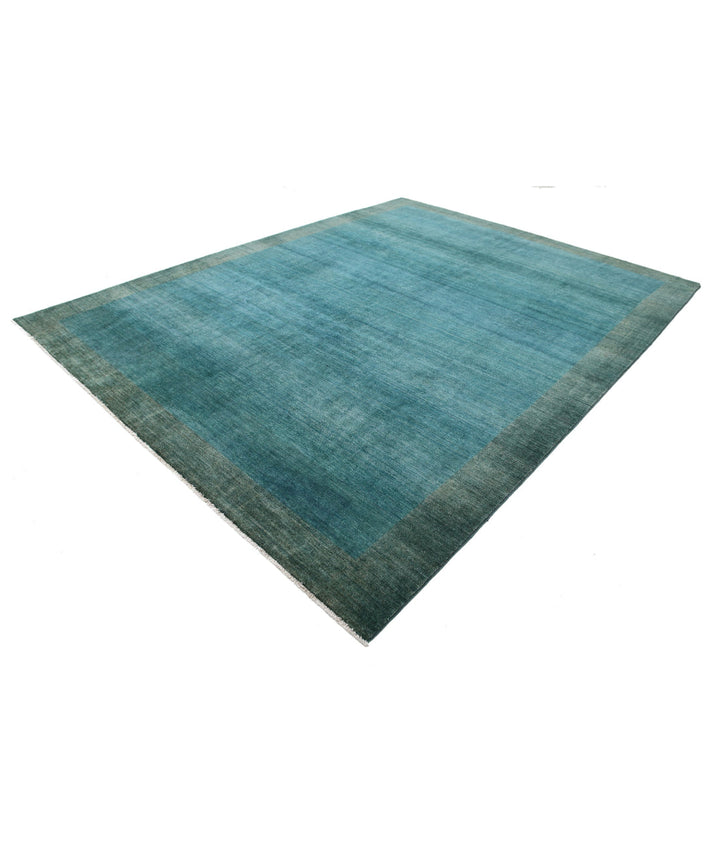 Green Afghan Oriental Rug 9' 0" x 11' 4" Hand-Knotted | No. AT38276