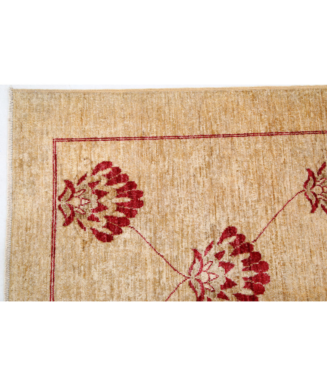 Beige Afghan Oriental Rug 8' 0" x 10' 9" Hand-Knotted | No. AT43885