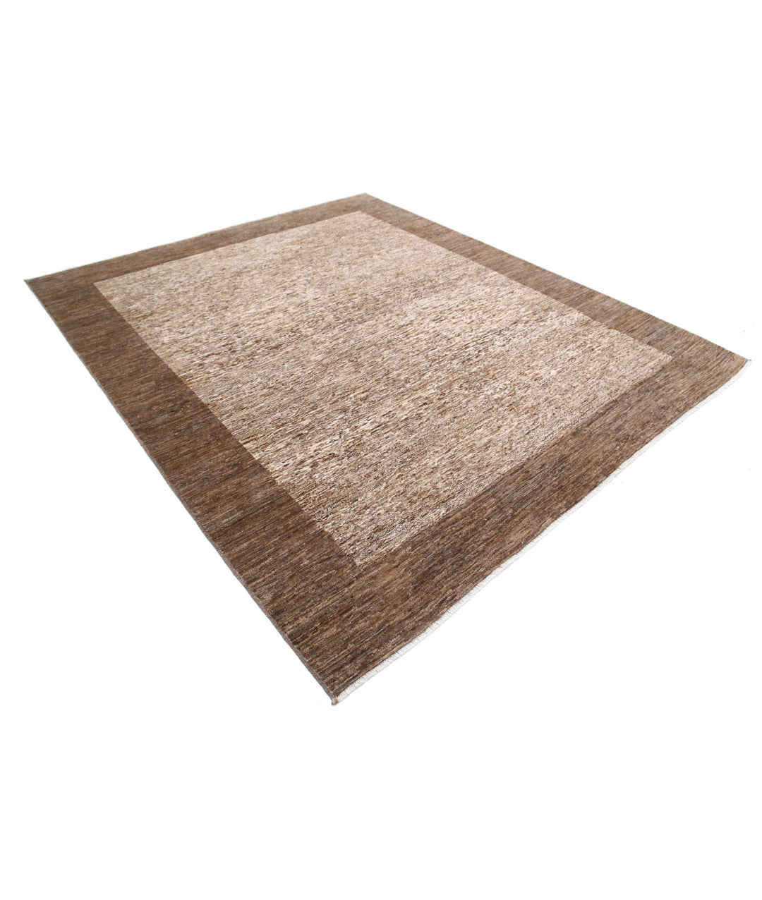 Beige Afghan Oriental Rug 7' 11" x 9' 2" Hand-Knotted | No. AT29604
