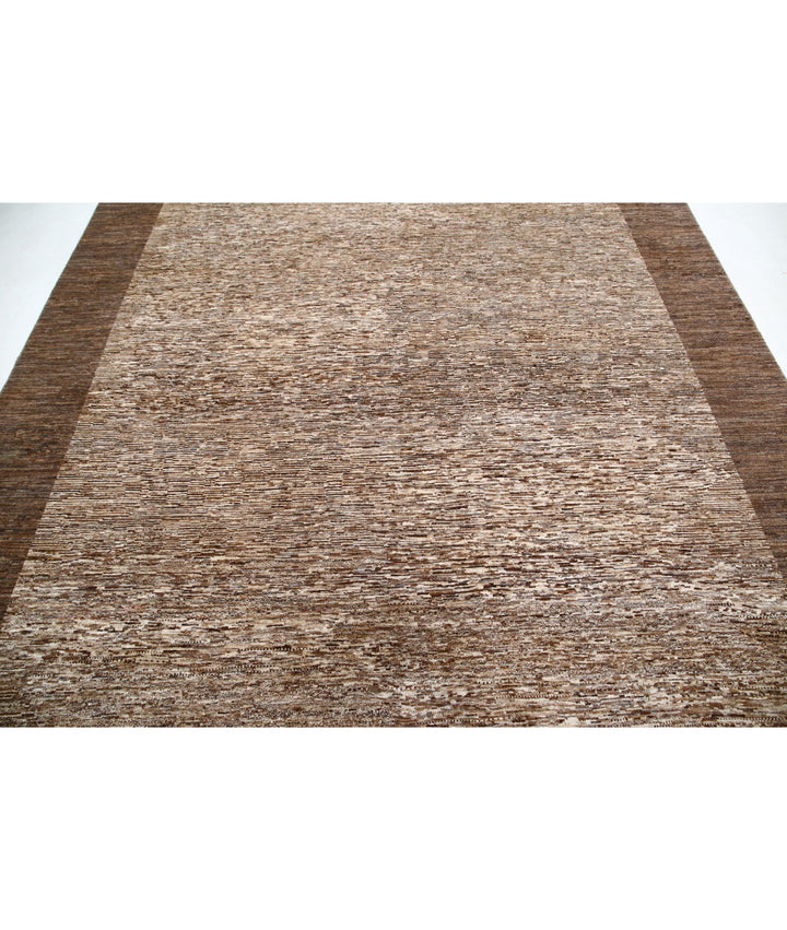 Beige Afghan Oriental Rug 7' 11" x 9' 2" Hand-Knotted | No. AT29604