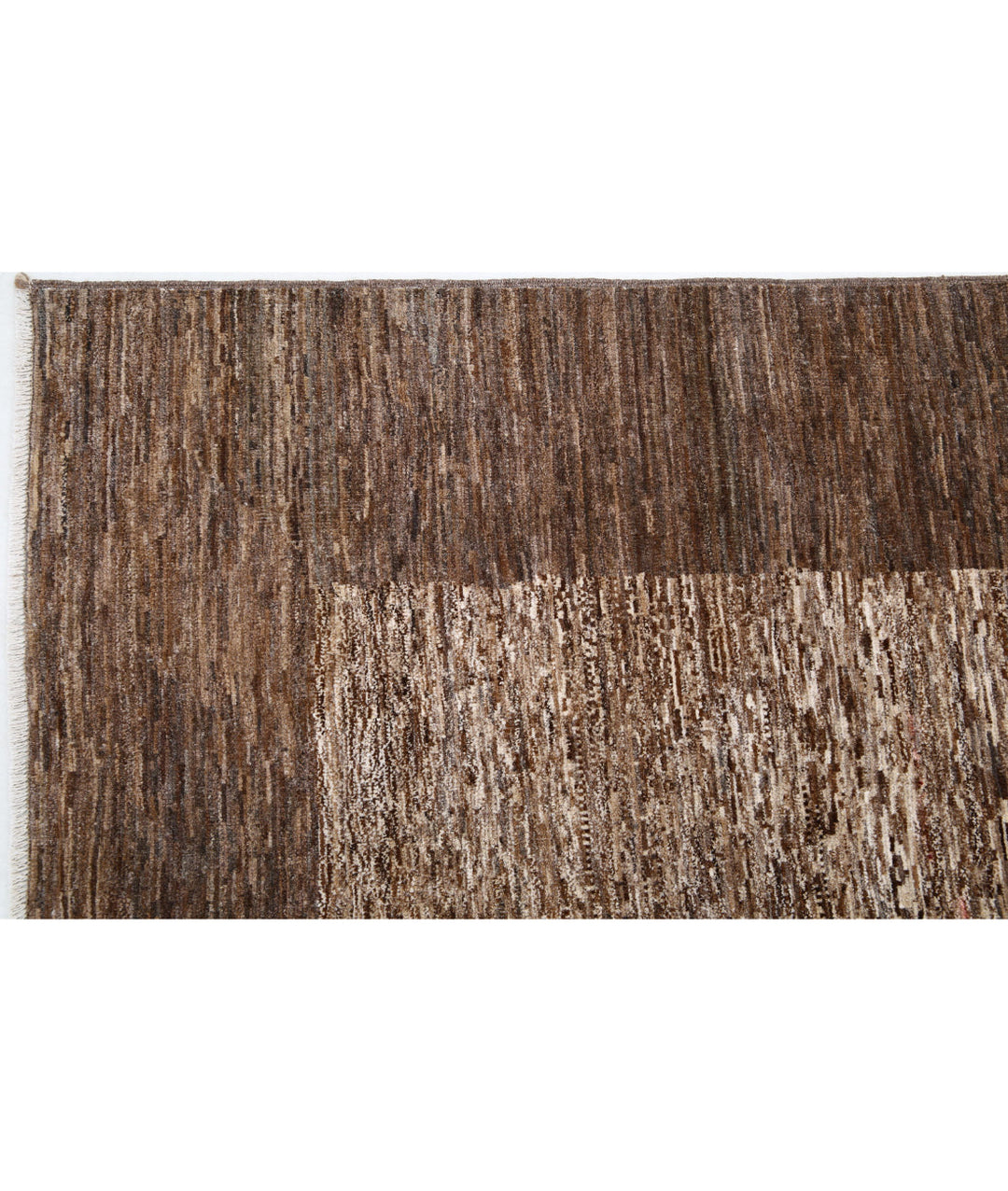Beige Afghan Oriental Rug 7' 11" x 9' 2" Hand-Knotted | No. AT29604