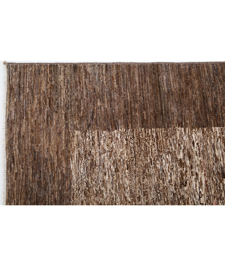 Beige Afghan Oriental Rug 7' 11" x 9' 2" Hand-Knotted | No. AT29604