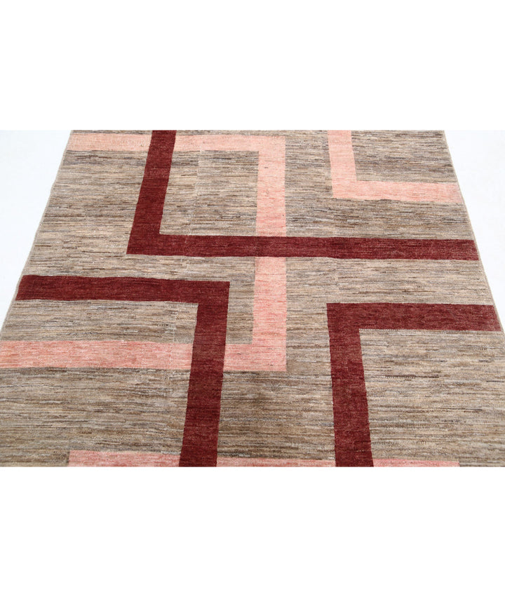 Hand Knotted Modcar Wool Rug 4' 10" x 6' 2" - No. AT69173