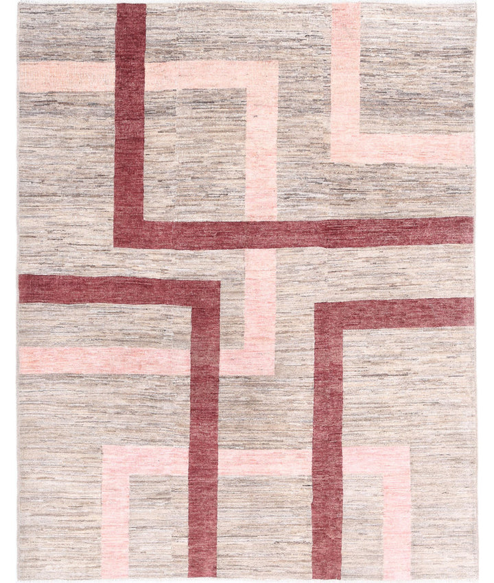 Hand Knotted Modcar Wool Rug 4' 10" x 6' 2" - No. AT69173