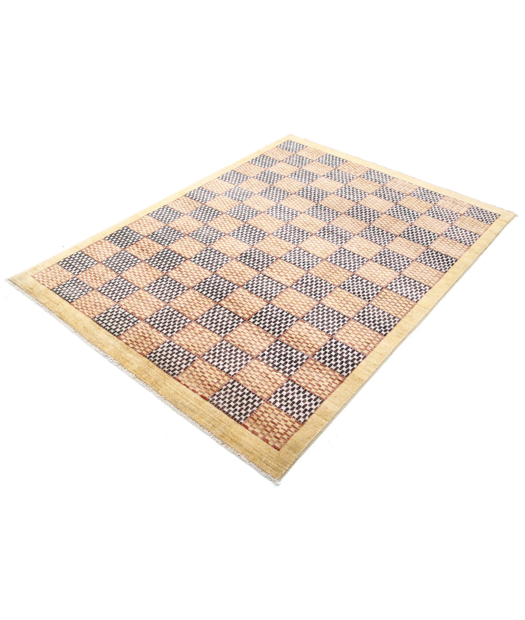 Afghan Modcar Rug 4' 10" x 6' 5" Hand-Knotted | No. AT75331