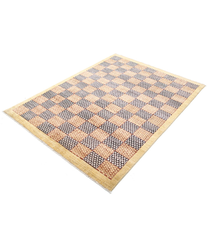 Afghan Modcar Rug 4' 10" x 6' 5" Hand-Knotted | No. AT75331