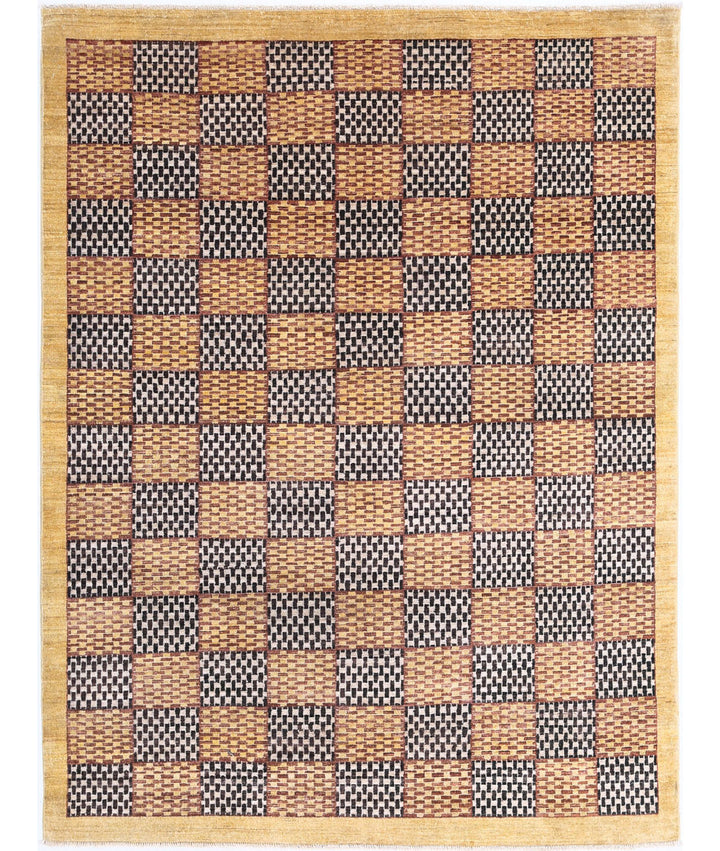 Afghan Modcar Rug 4' 10" x 6' 5" Hand-Knotted | No. AT75331