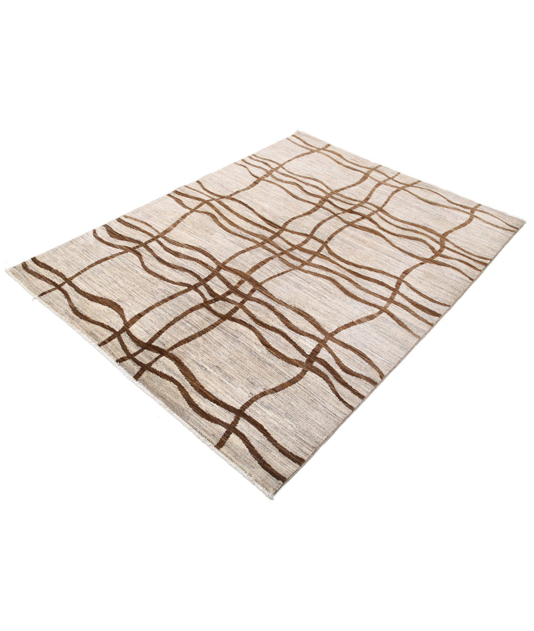 Hand Knotted Modcar Wool Rug 4' 11" x 6' 6" - No. AT95591