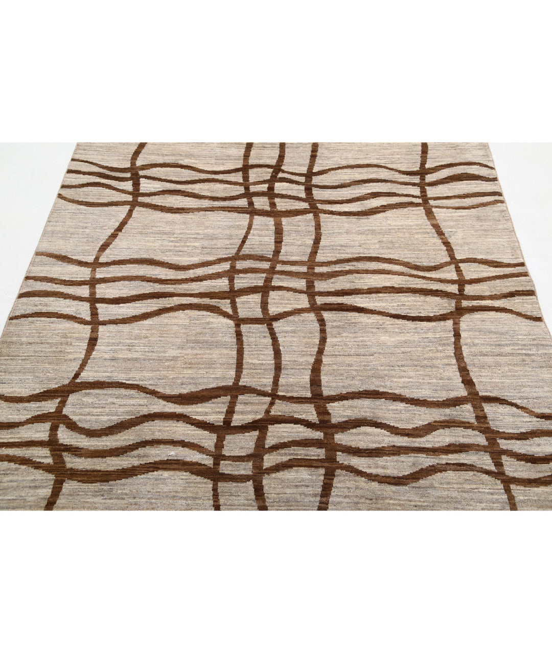 Hand Knotted Modcar Wool Rug 4' 11" x 6' 6" - No. AT95591