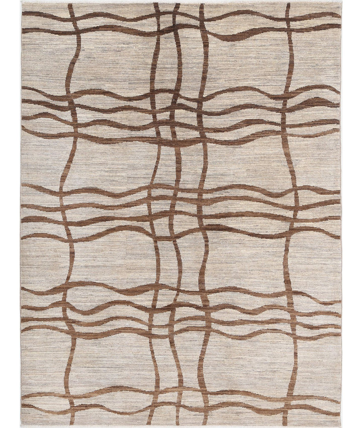 Hand Knotted Modcar Wool Rug 4' 11" x 6' 6" - No. AT95591