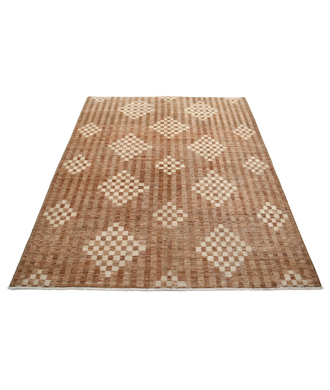 Afghan Modcar Rug 4' 10" x 6' 3" Hand-Knotted | No. AT67561