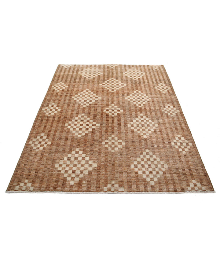 Afghan Modcar Rug 4' 10" x 6' 3" Hand-Knotted | No. AT67561