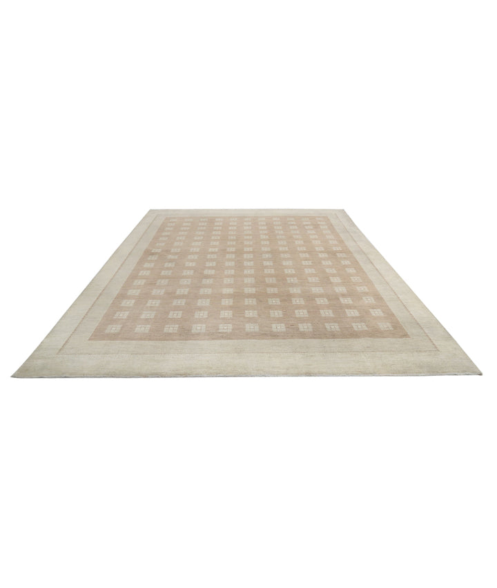 Beige Afghan Modcar Rug 8' 8" x 11' 0" Hand-Knotted | No. AT31490